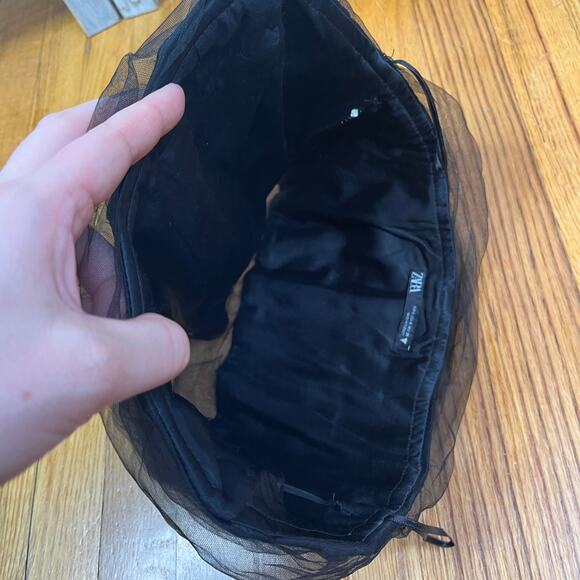 Zara Corset Boning Cropped Draped Tule Strapless Party Club Mini Top Lingerie - Picture 5 of 6